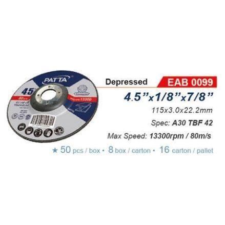 Patta EAB 0099 Depressed Cut Off Wheel 4-1/2 Patta EAB 0099 Depressed Cut Off Wheel 4-1/2
